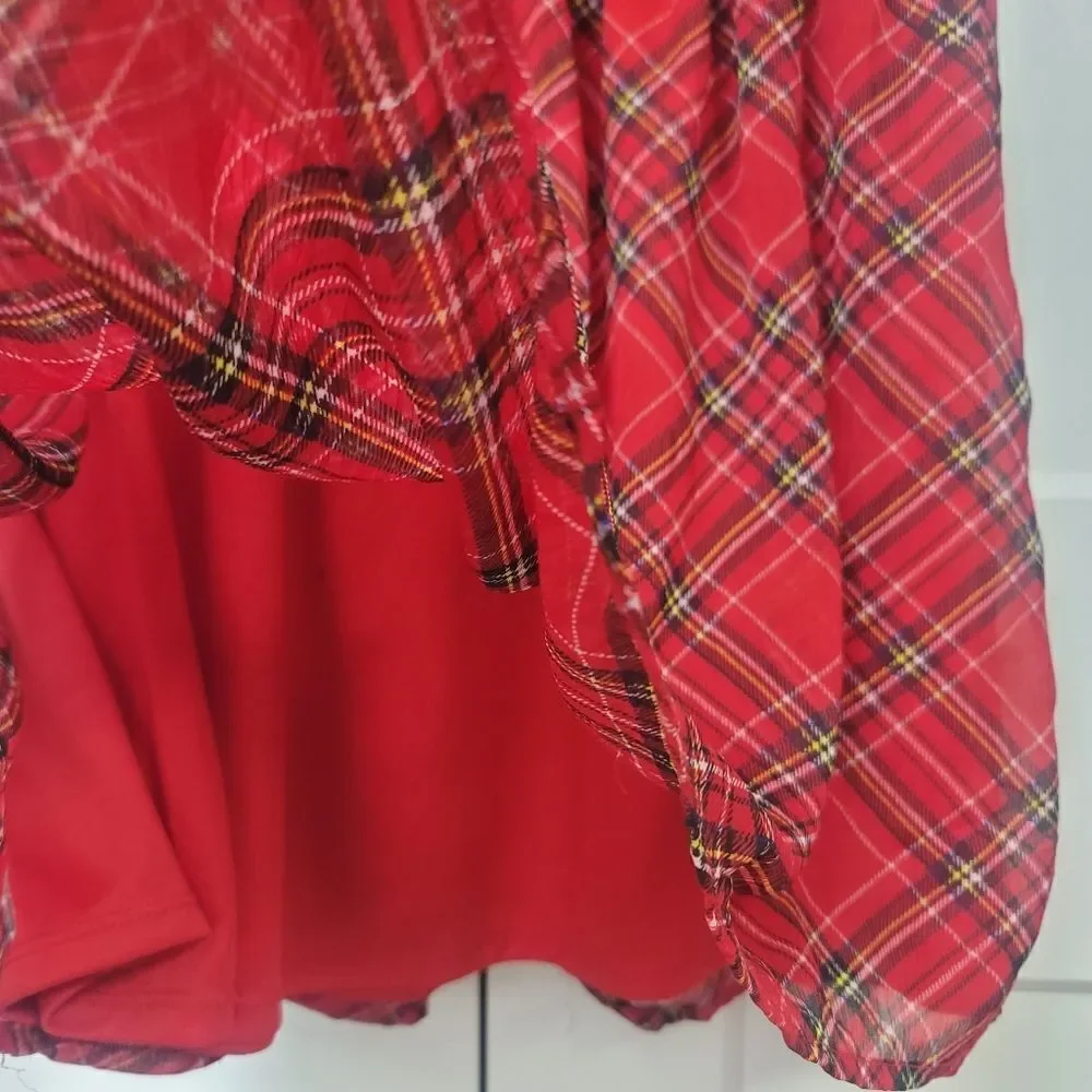 Self esteem plaid sleeveless dress, size 8